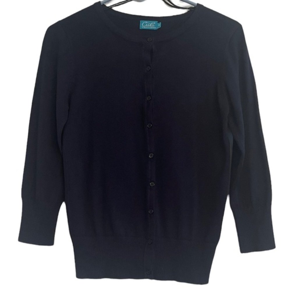 Cielo , Navy Blue, Women’s Long Sleeve Cardigan Size M